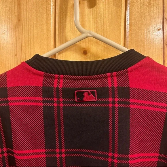 Vintage Boston Red Sox Major League Baseball (MLB) Plaid Crew Neck Sweatshirt - Picture 5 of 5